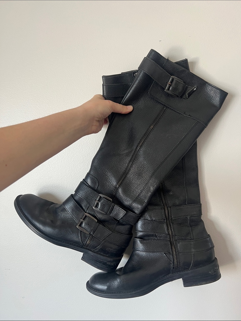 Enzo Angiolini Black Over-the-Knee Leather Boots